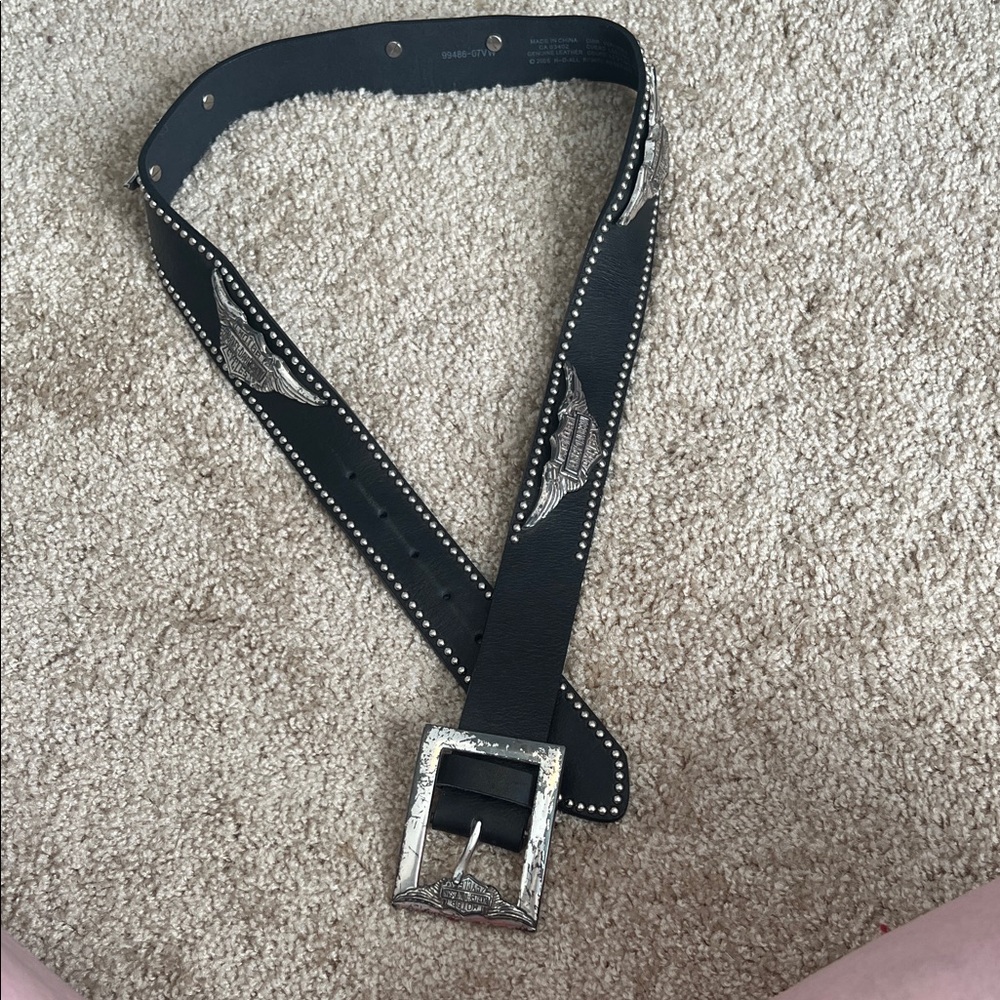 Harley-Davidson Black Belt with Silver Accents